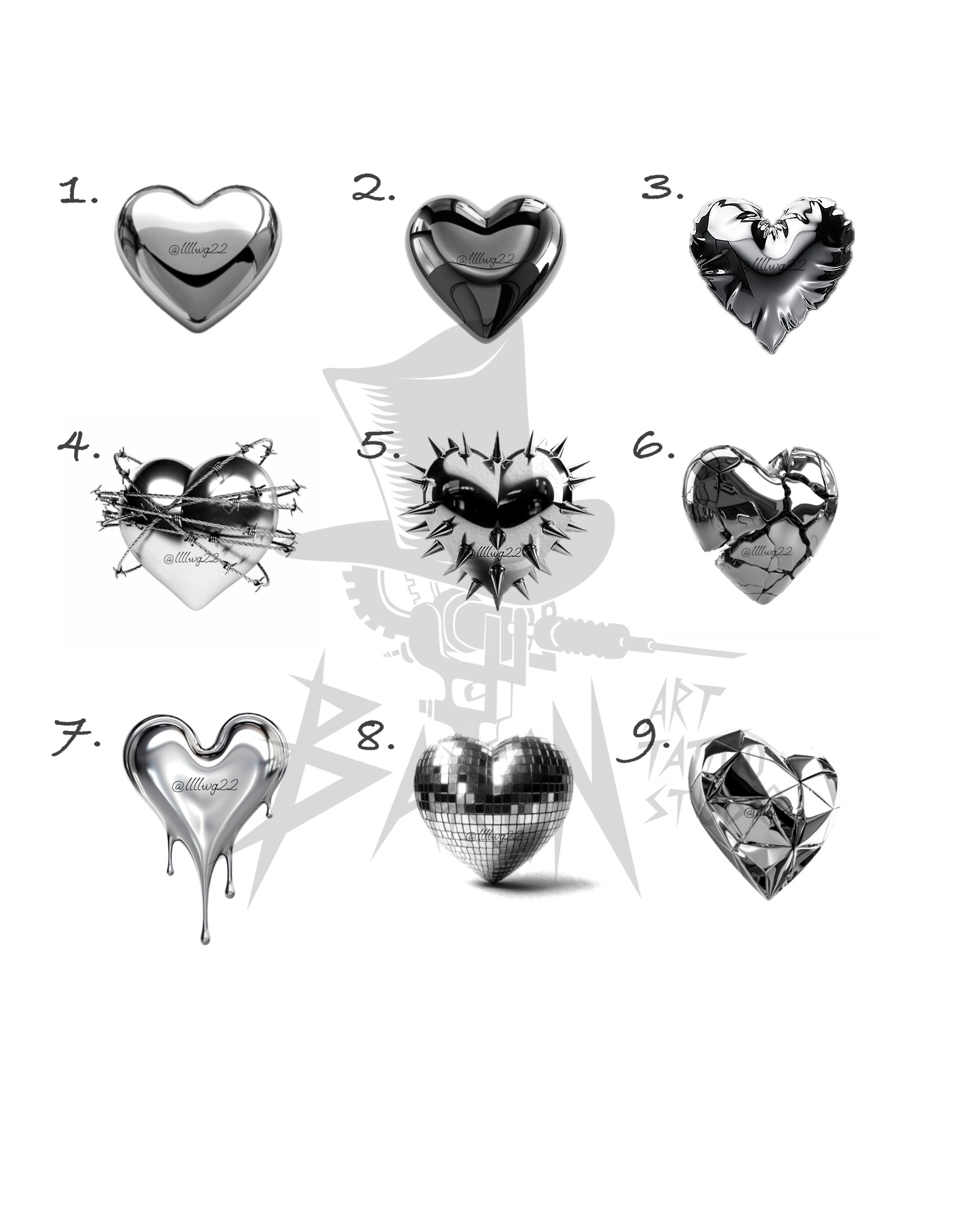 Peko Chrome Silver Heart