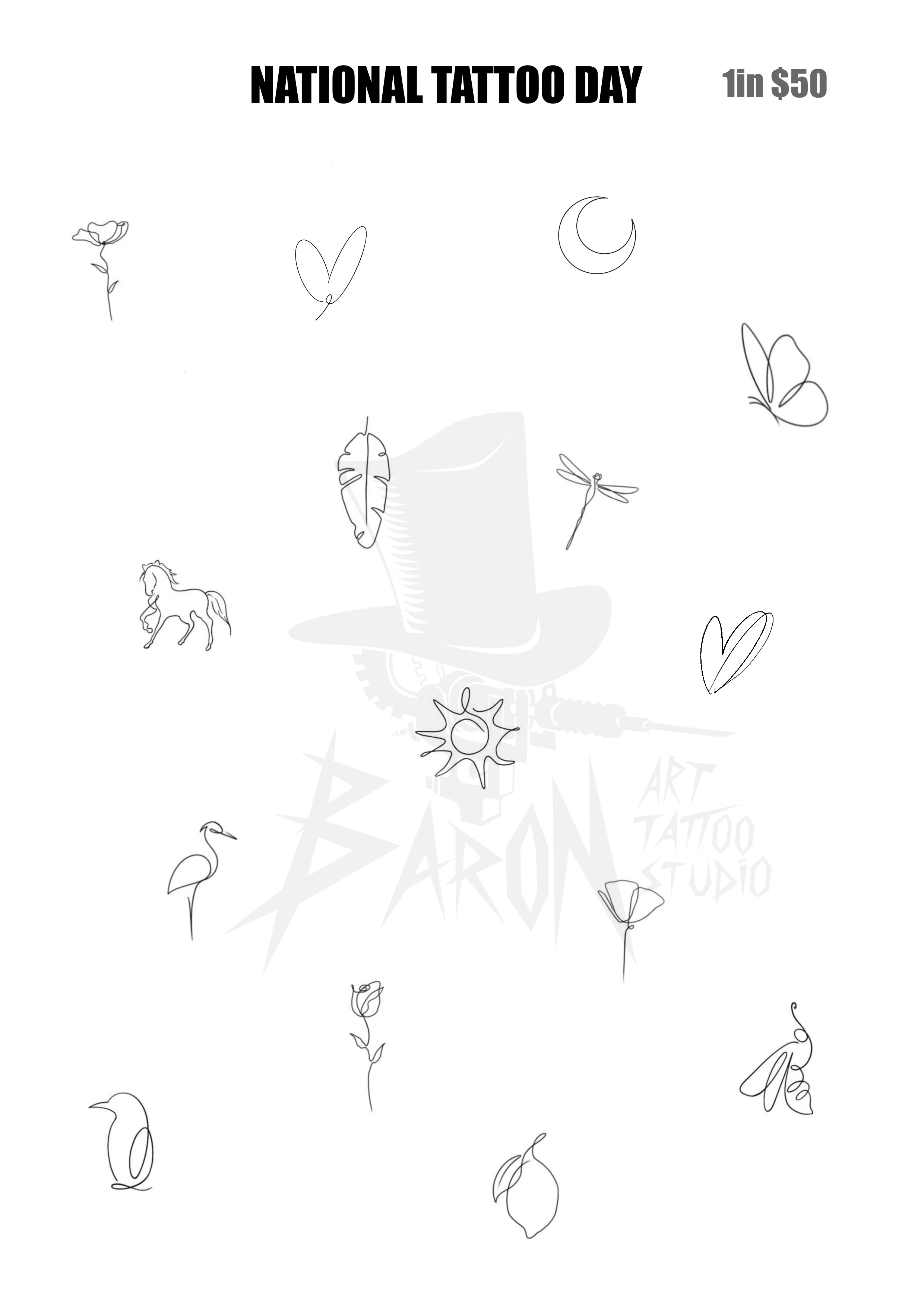 National Tattoo Day: Line Art Minis